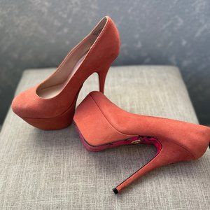 Betsey Johnson Suede 5 3/4" Platform Pump